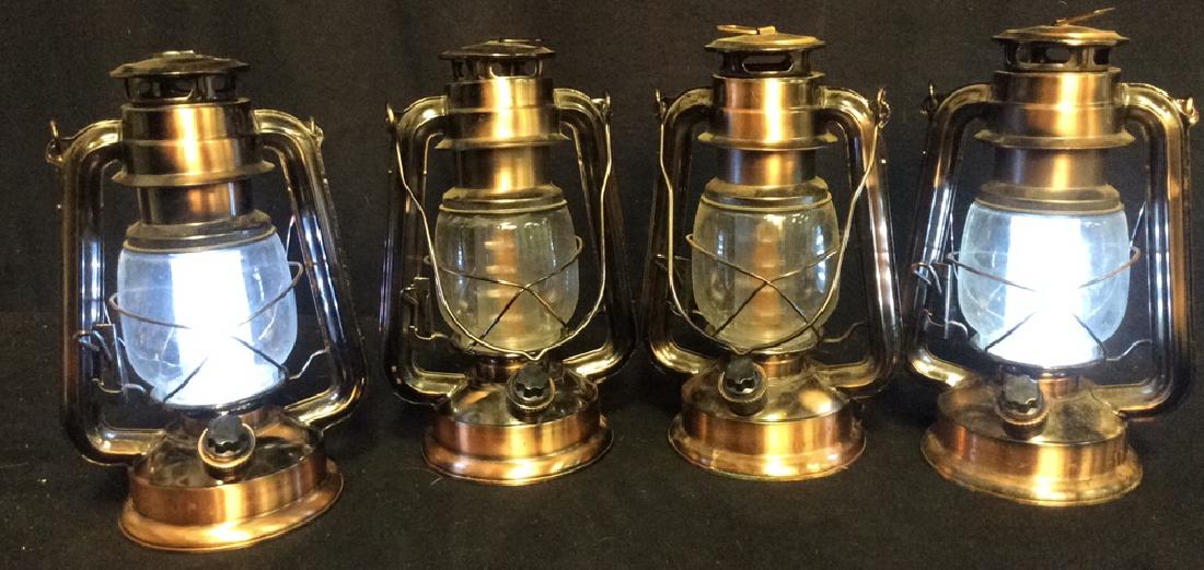 Lot 4 Electric Bronze Tone Retro Style Lanterns (1 of 5)