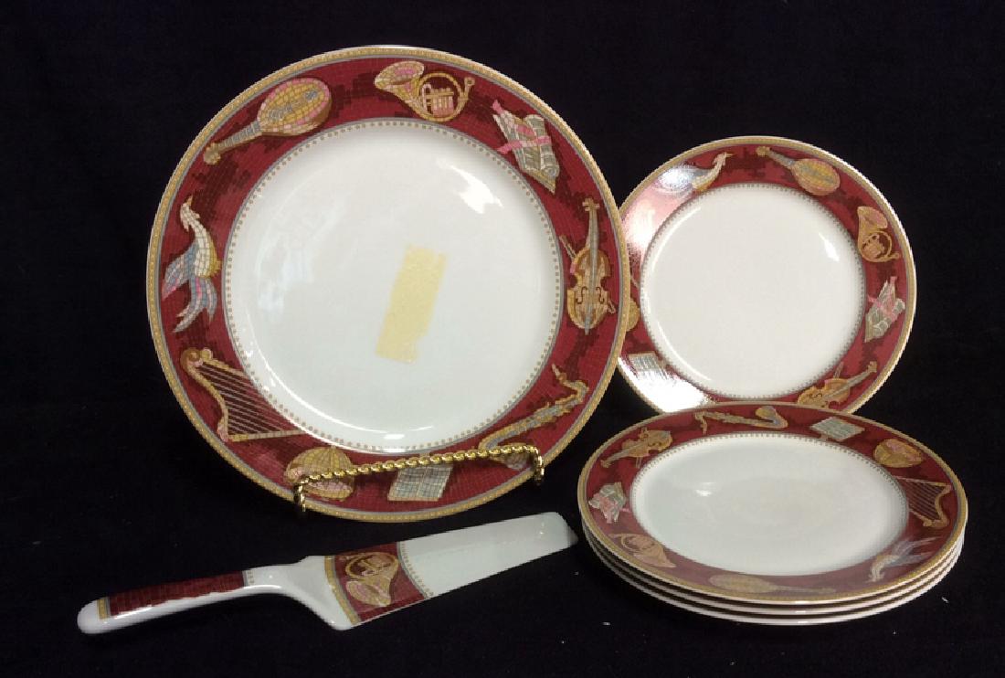 Lot 6 ANDREA Porcelain Cake Server Dessert Plates (1 of 5)
