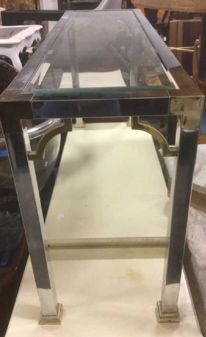 Chrome Brass Glass Console Table (1 of 7)