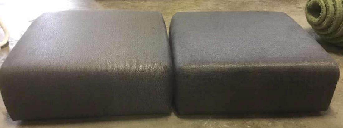 Pair Contemporary Grey Wool Ottomans (1 of 9)