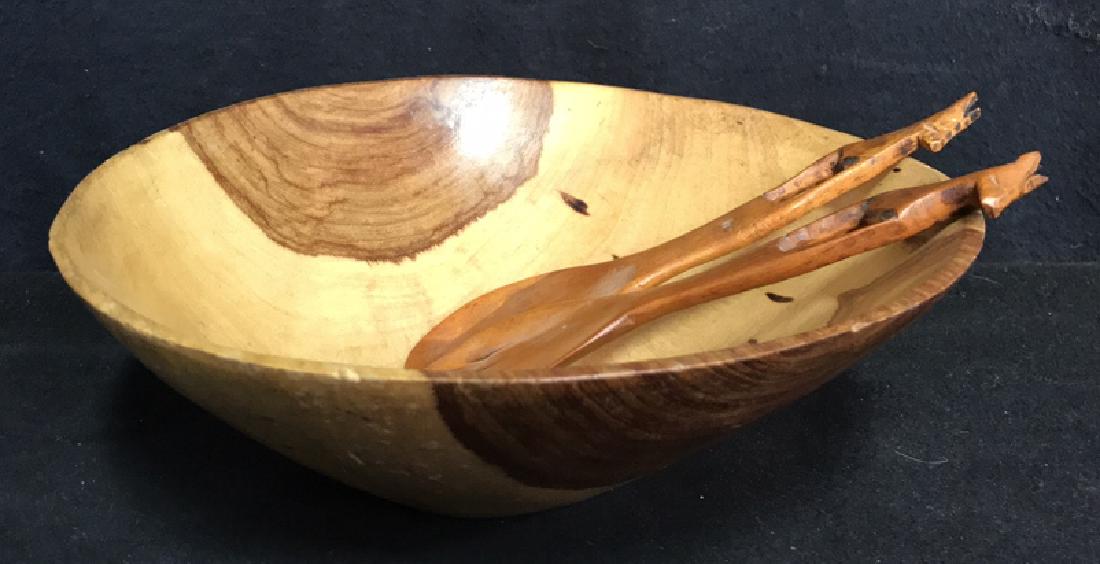 Group 3 Wooden Salad Bowl & Serving Utensils (1 of 5)