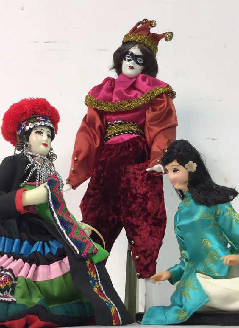 Group Lot  3 Dolls Asian Style & Joker Doll (1 of 5)