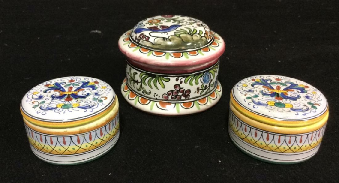 Group 3 Hand Painted Ceramic Trinket Boxes (1 of 5)