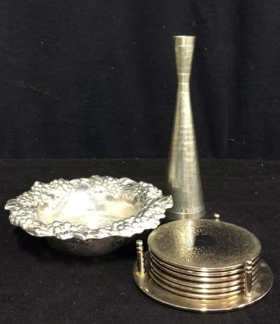 Group 3 Silver Tone Metal Tabletops (1 of 6)