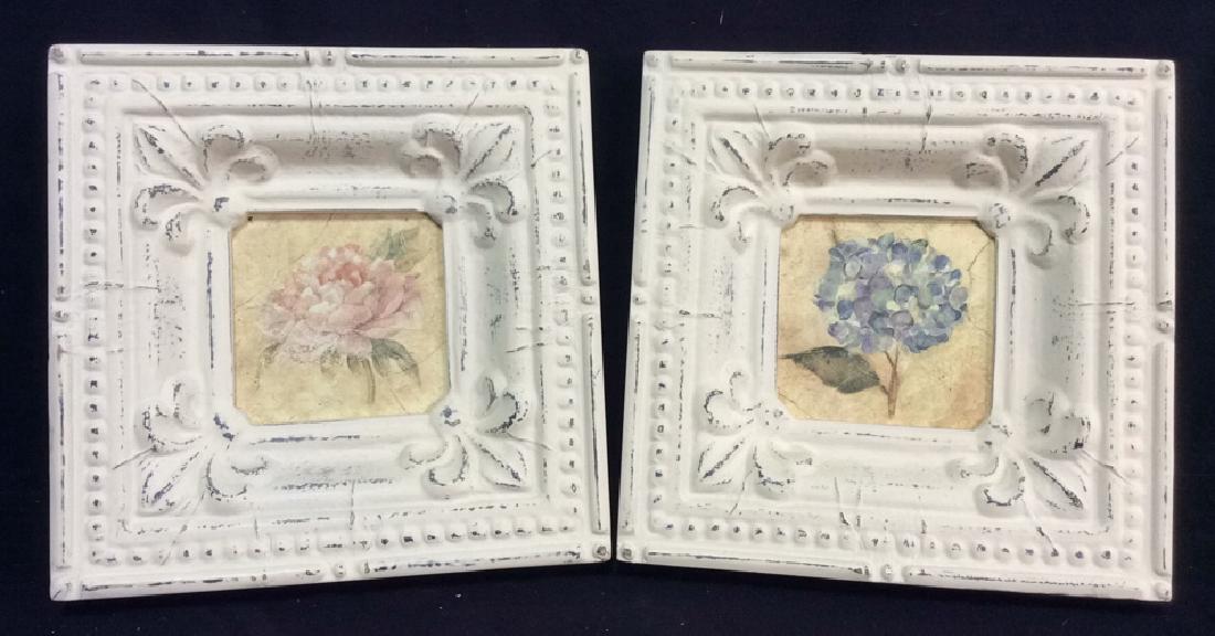2 Vintage Style Flower Print Framed (1 of 5)