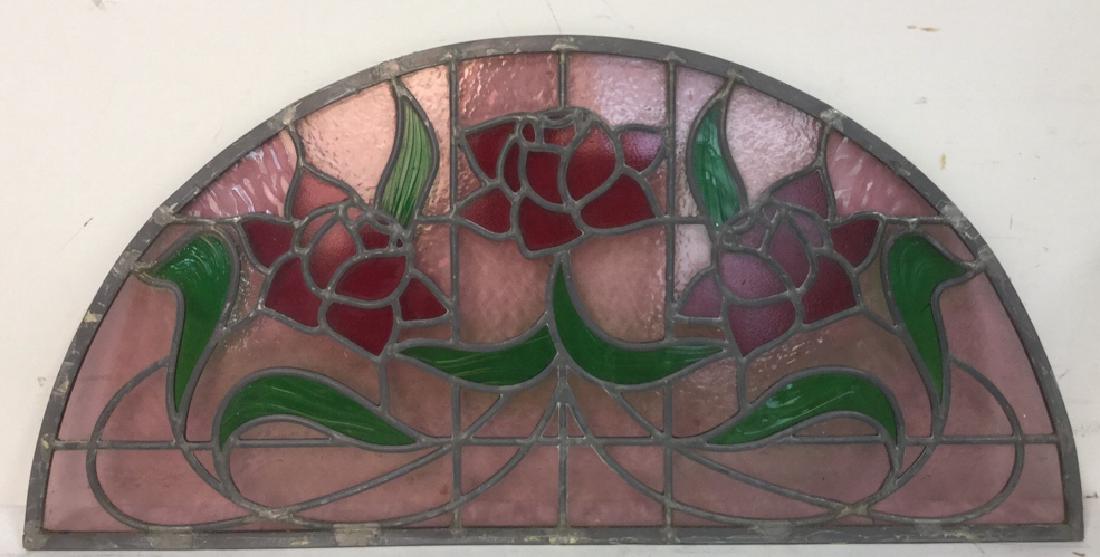 Half Moon Rose Shape Motif Stained Glass Window (1 of 5)