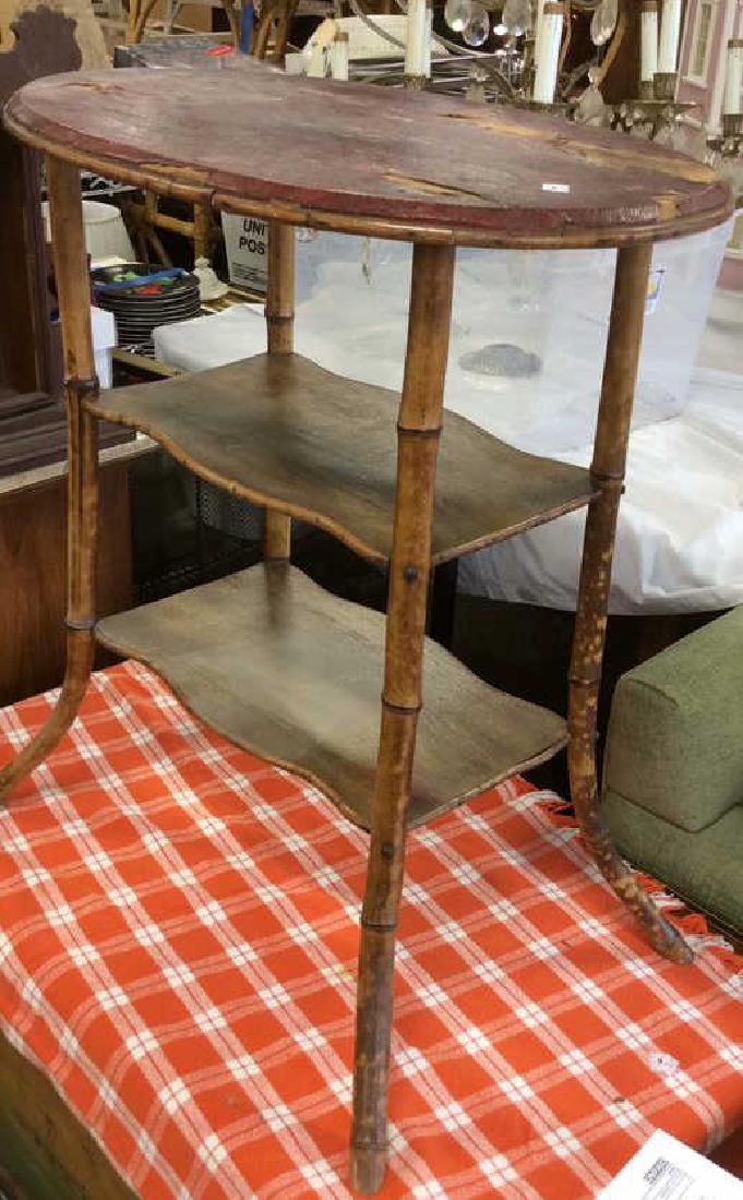 Vintage Bamboo 3 Tiered Oval Table (1 of 7)