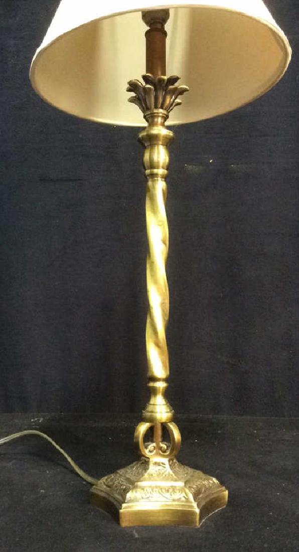 Brass Tone Twist Form Patinized Table Lamp (1 of 5)
