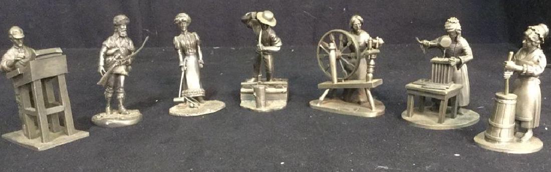 Group Lot 7 Vintage Fine Pewter Figurines (1 of 7)