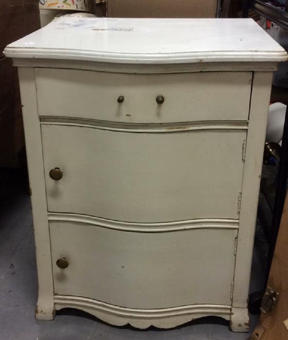 Painted White Vintage Night Stand (1 of 5)