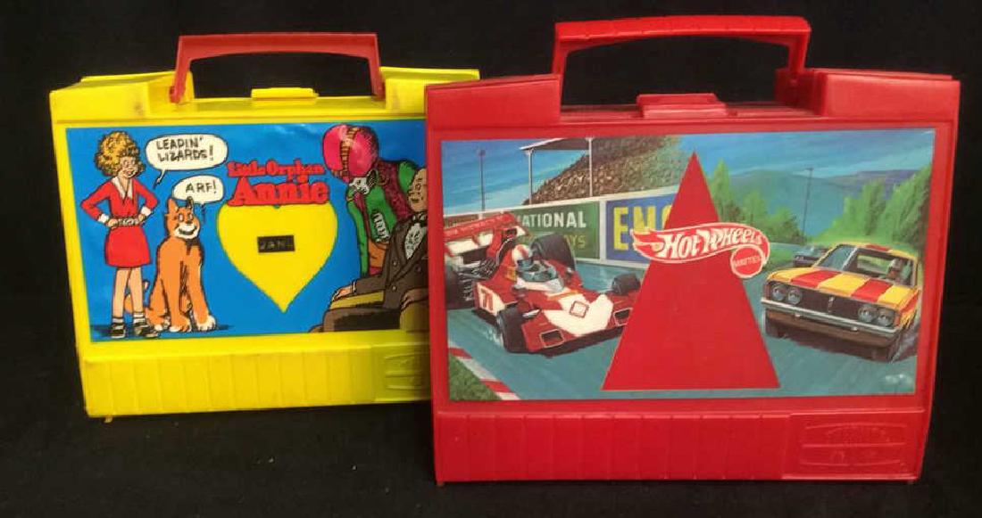 Lot 2 Vintage THERMOS Lunch Boxes Hot Wheels Annie (1 of 5)