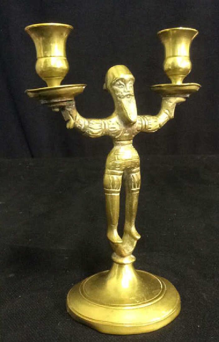 Vintage Brass Figural Double Candlestick (1 of 6)