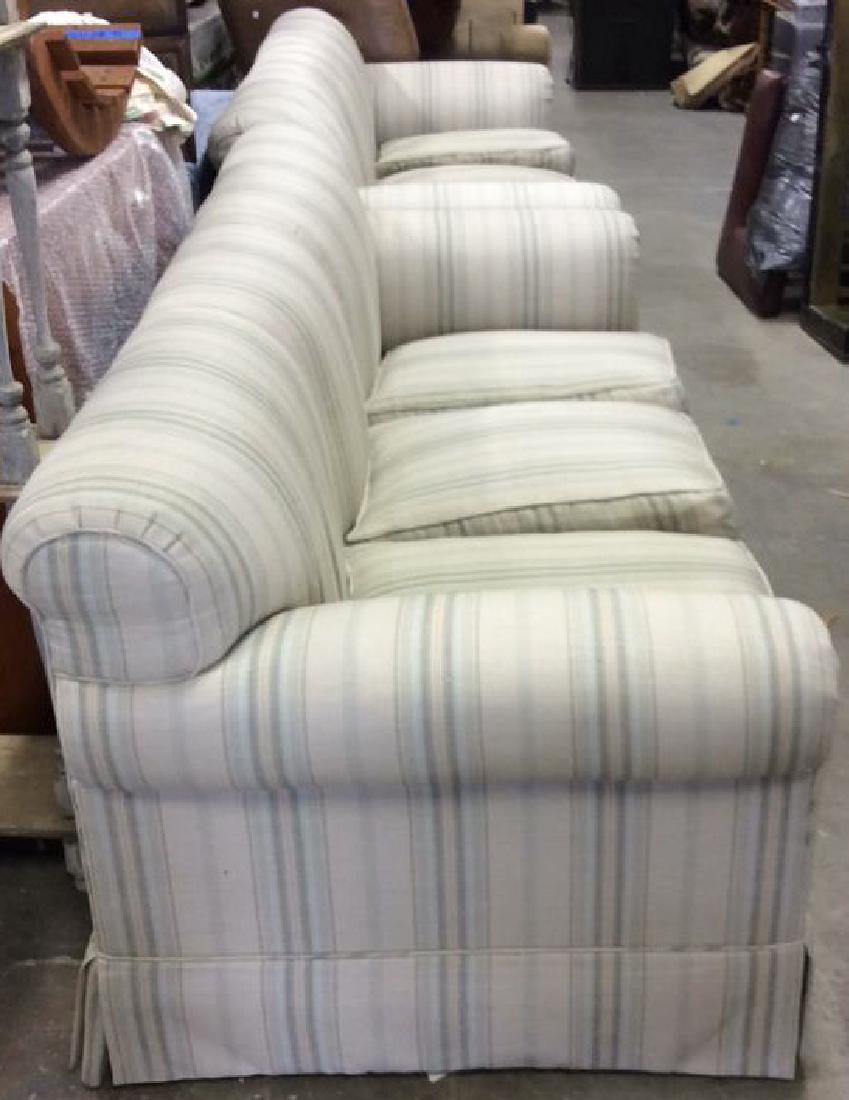 Pair Custom Striped Cotton Linen Sofas (1 of 12)