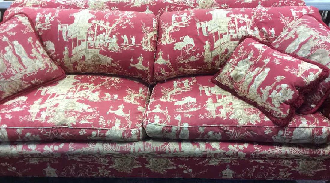 Down Filled Custom Toile Scene Sofa (1 of 6)