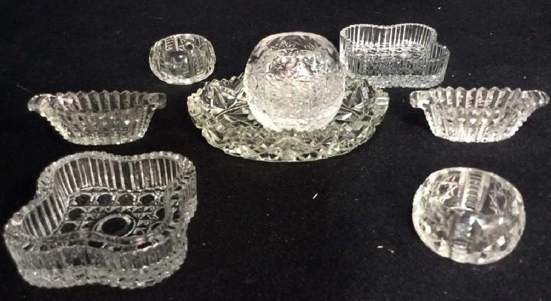 Group Lot 9 Assorted Pressed Glass Salt Cellars (1 of 5)