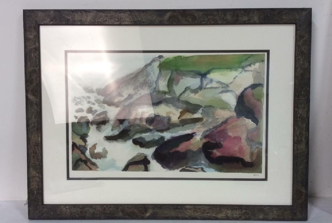 BERN Abstract Framed Watercolor Painting (1 of 5)