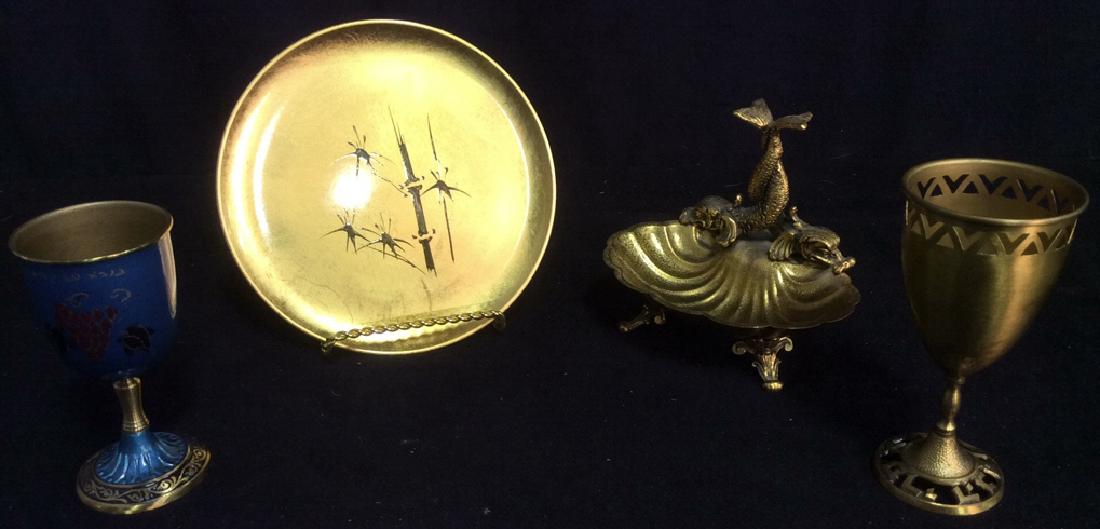 Group 4 Gold Toned Tabletop Accessories (1 of 5)