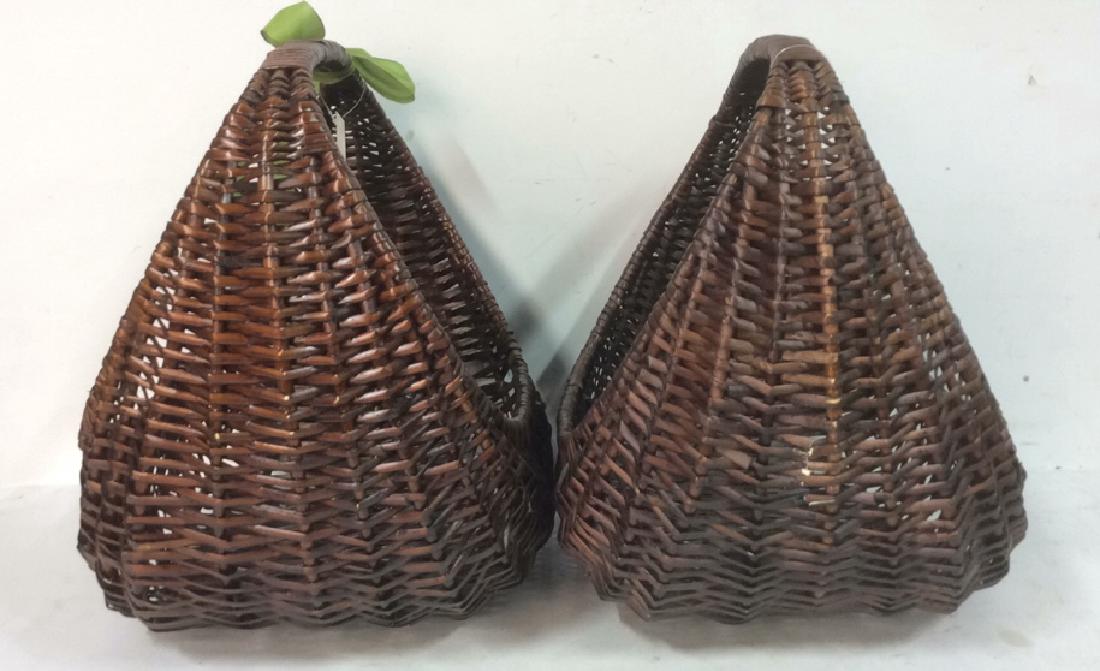 Pair Handled Woven Wicker Baskets (1 of 5)