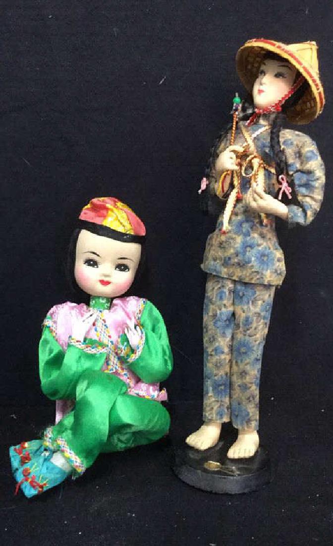 2 Asian Style Fabric Collectible Dolls (1 of 5)