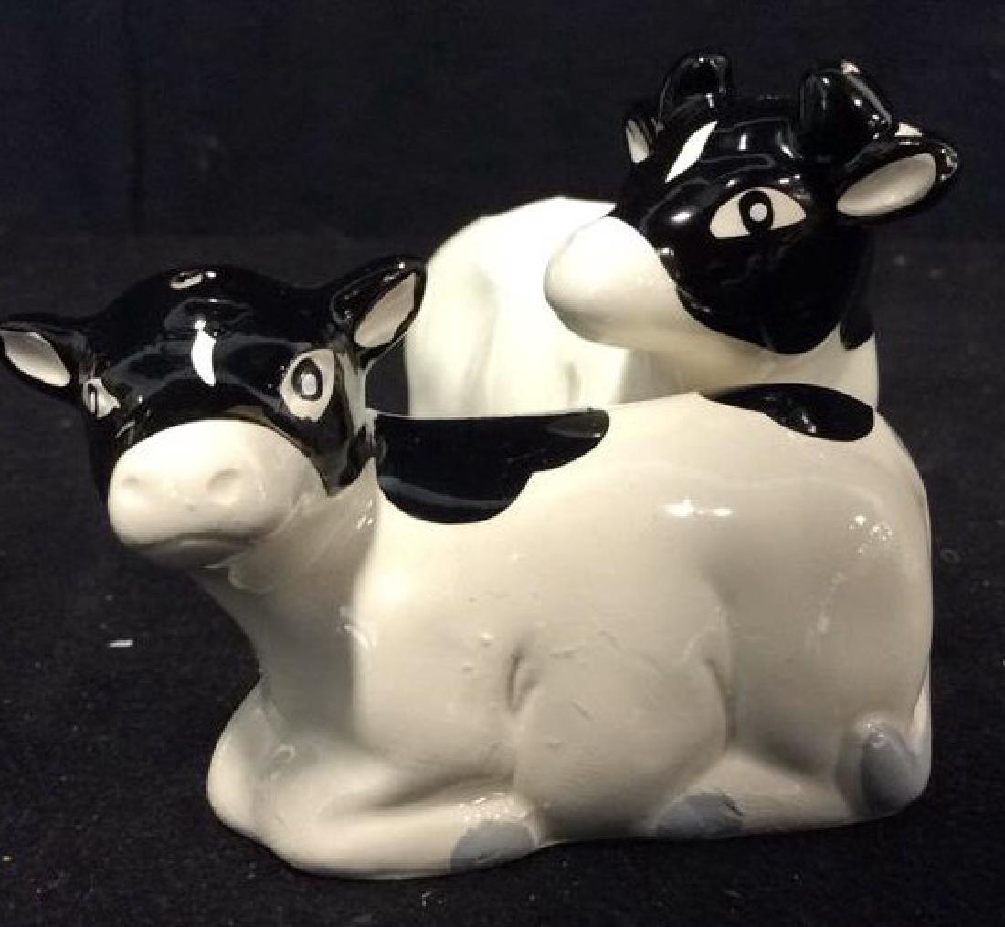 Pair Cow Form Porcelain Salt & Pepper Shakers (1 of 5)