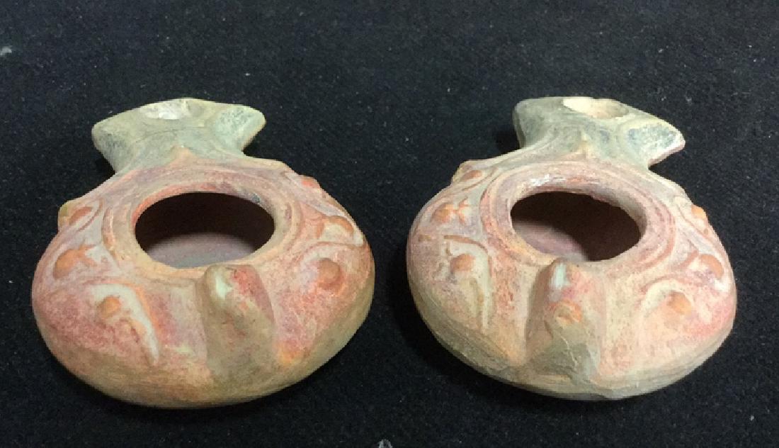 Pair Israeli Pottery Hand Made Oil Lamps (1 of 4)
