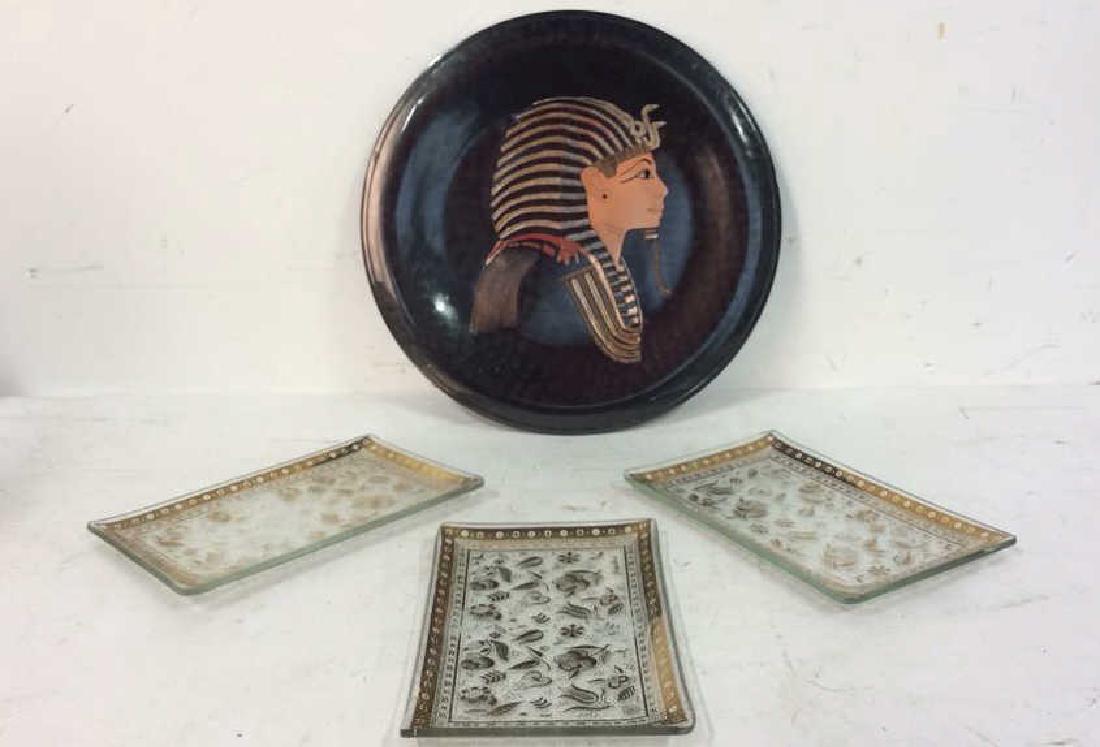 Lot 4 Plate & Gold Toned Trays (1 of 5)