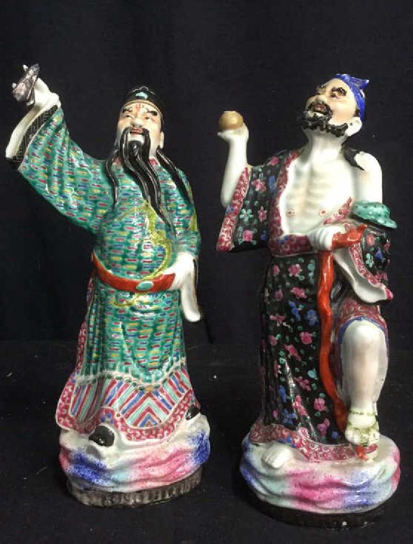 2 Ceramic Textured Japanese Style Figurines (1 of 6)