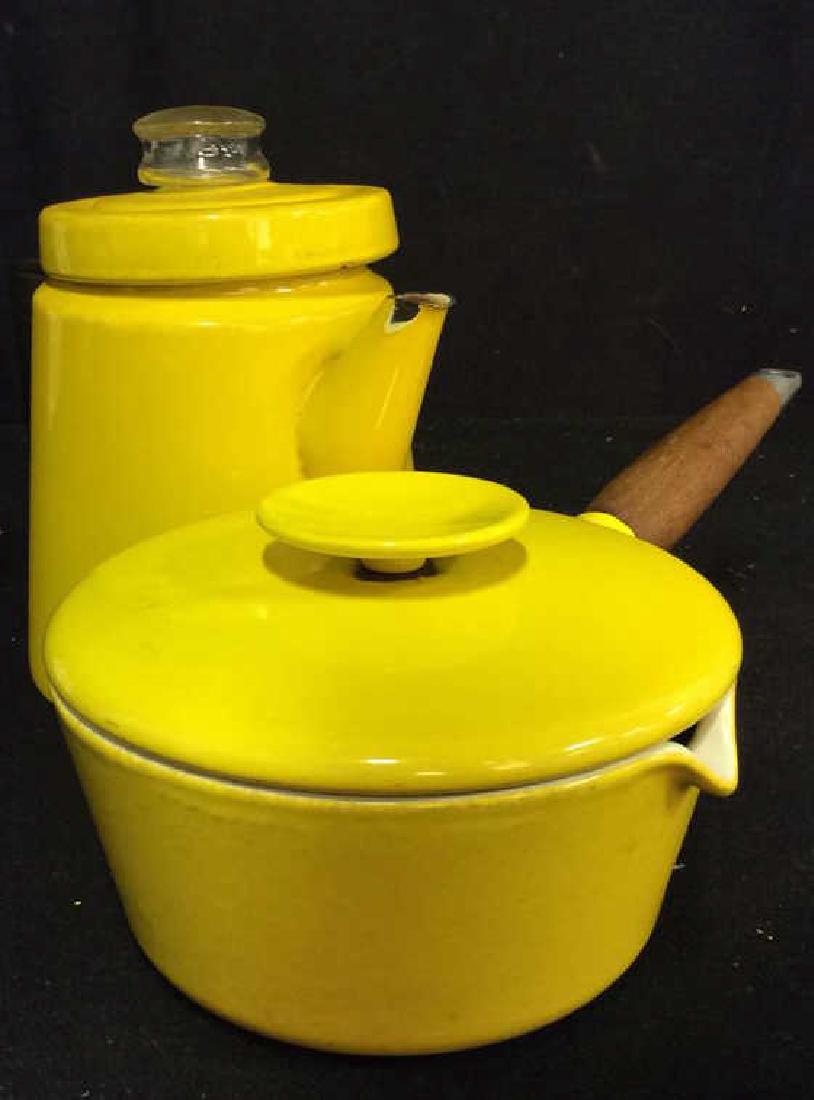 Lot 2 COPCO Canary Yellow Spouted Pot & Coffee Pot (1 of 5)
