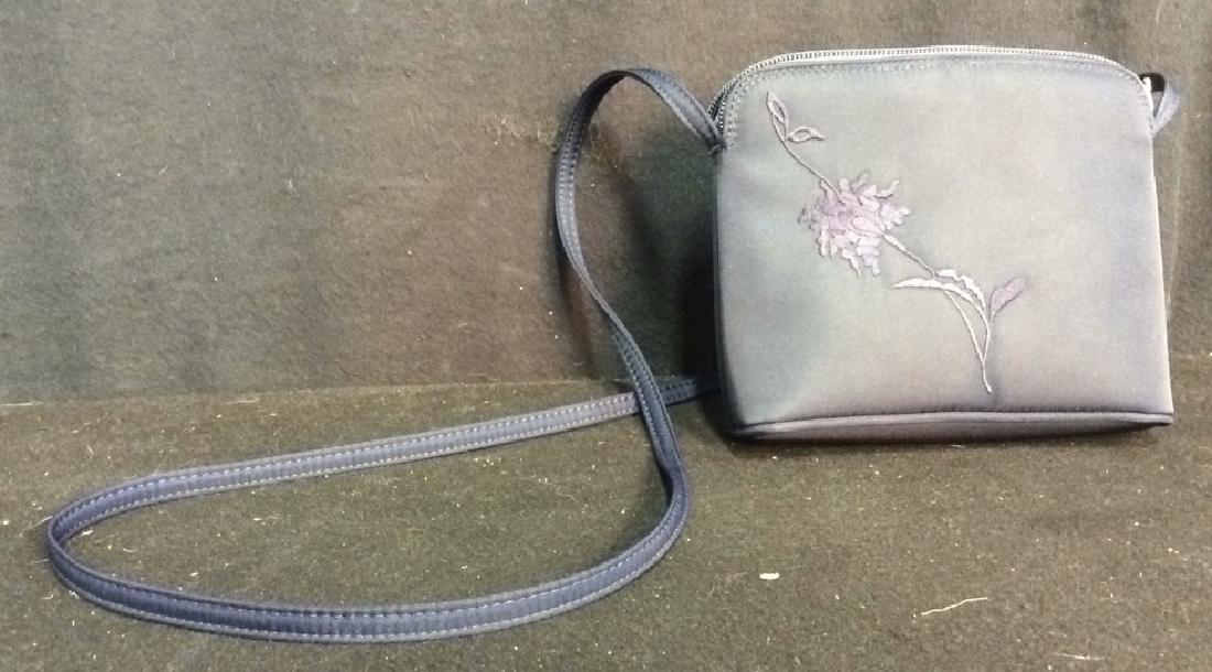 MAX MARA Nylon Crossbody Bag: Marked for MAX MARA, marked for made in Italy, marked for 100% nylon, navy color, crossbody bag. Bag and strap measure approx 26 inches long and 7 inches wide.