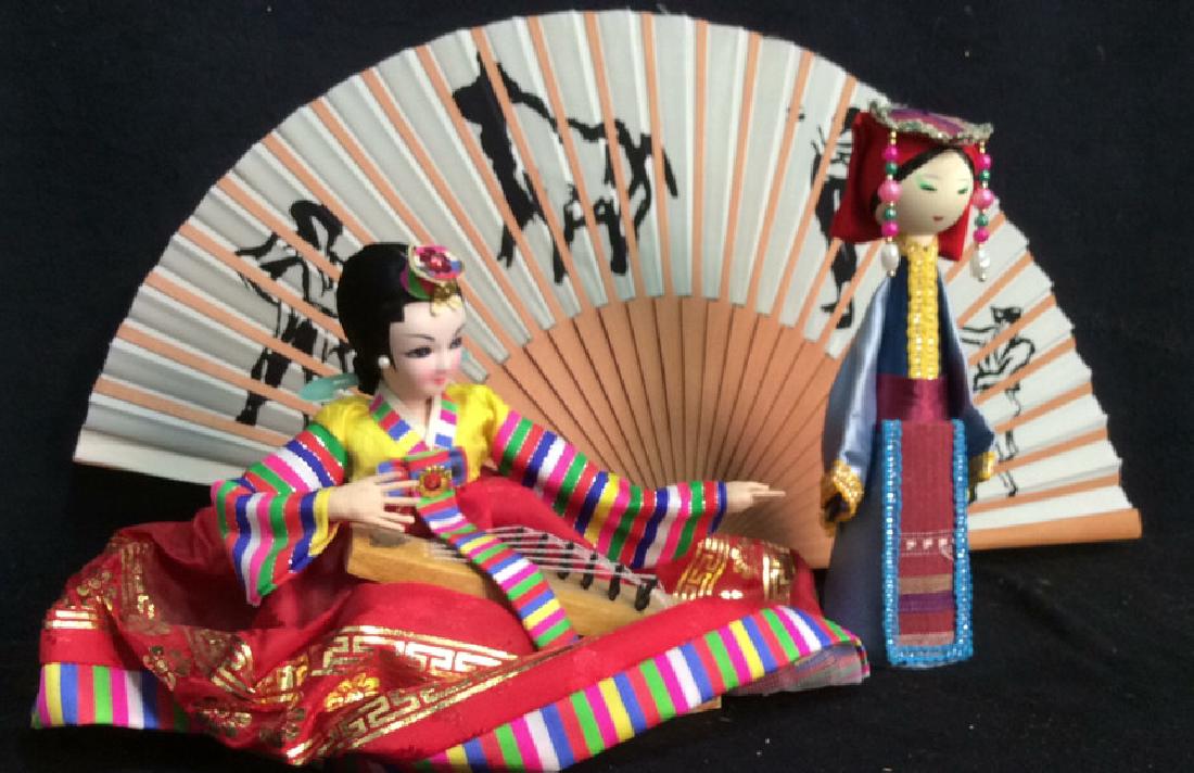 Lot 2  Asian Theme Dolls and Fans (1 of 9)