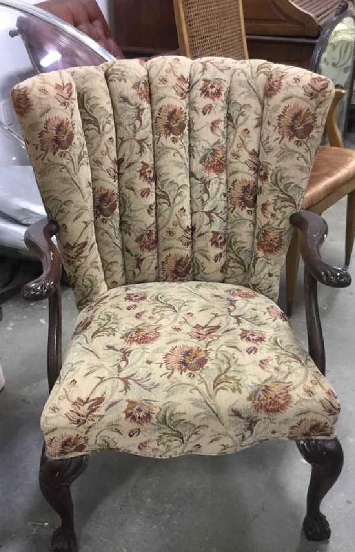 Mid Century Modern Wood & Channel Back Chair (1 of 6)