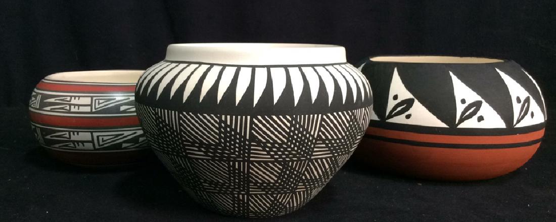 Group 3 Southwestern Design Ceramic Pottery Bowls (1 of 10)
