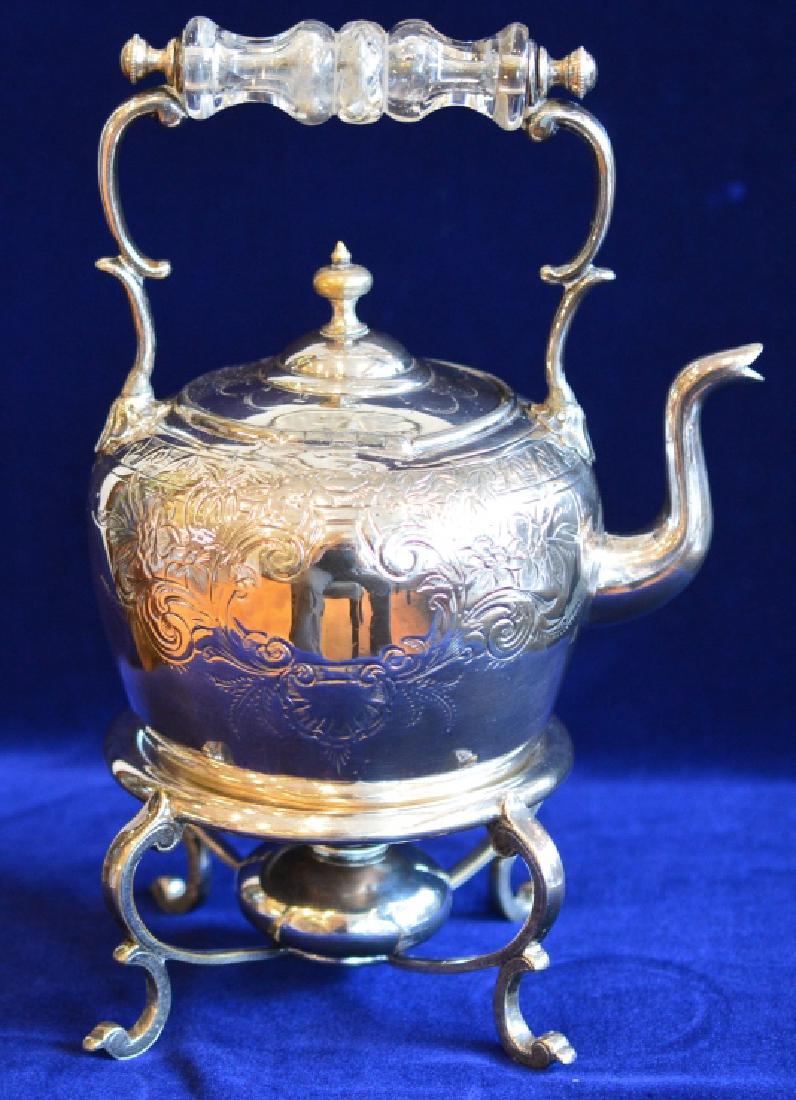 Vintage Electroplated Teapot with Burner & Stand (1 of 3)