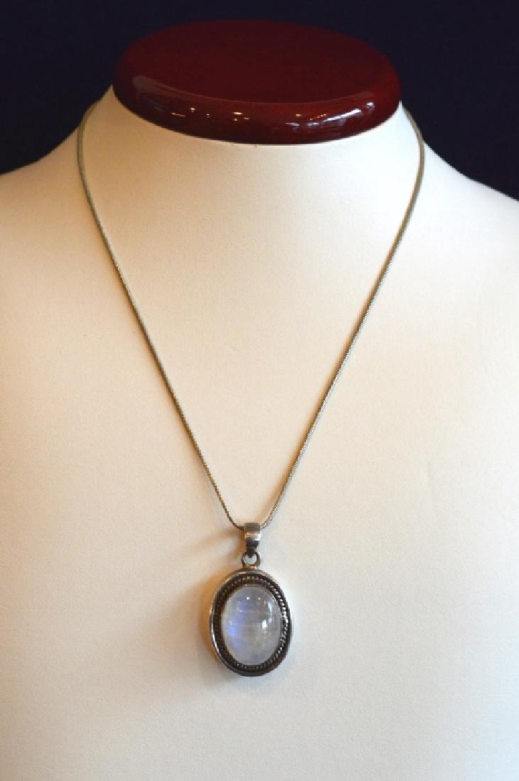 16" Vintage Moonstone & Sterling Silver Necklace (1 of 3)