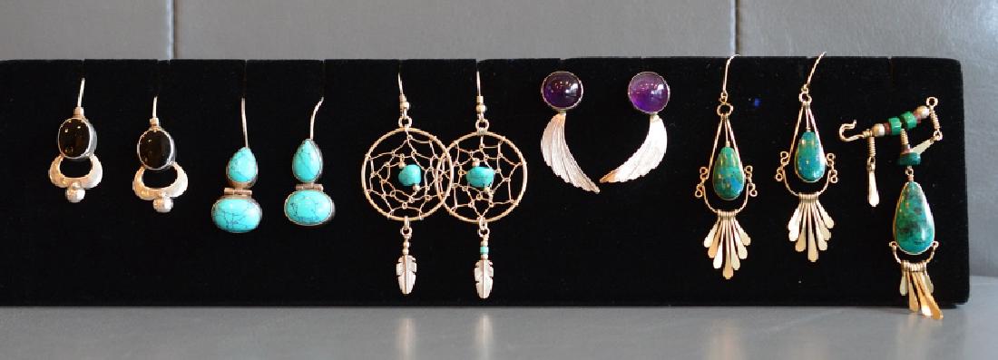 Lot of Sterling Silver & Gemstone Earrings (1 of 1)