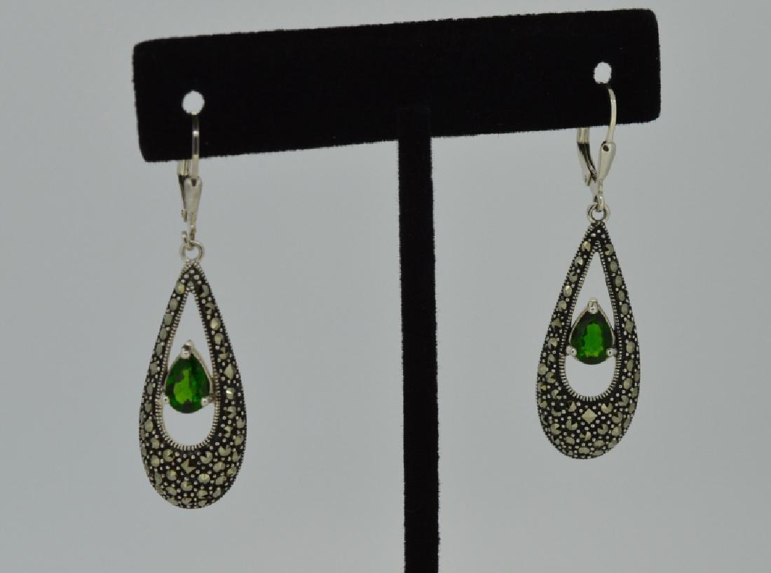 Natural Green Tourmaline & Sterling Earrings (1 of 2)