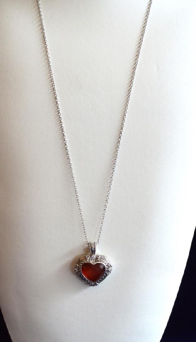 Ladies Judith Ripka Faceted Garnet Heart Pendant (1 of 3)