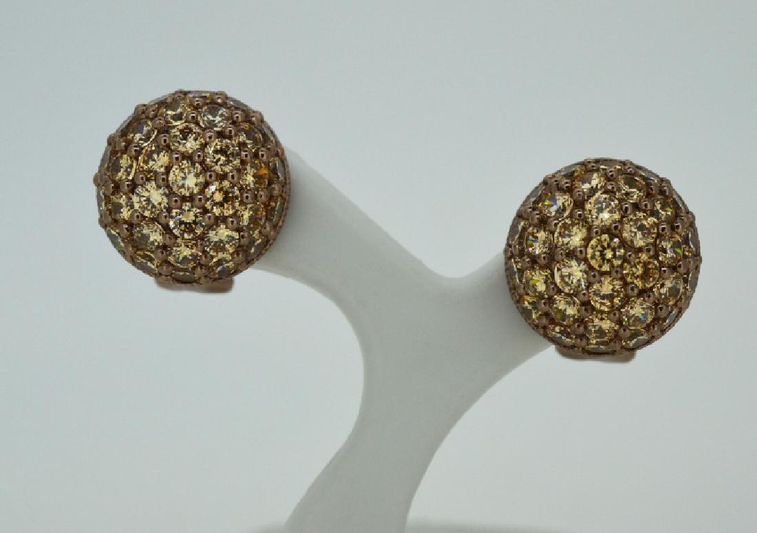 Judith Ripka Copper Colored CZ & Sterling Earrings (1 of 2)