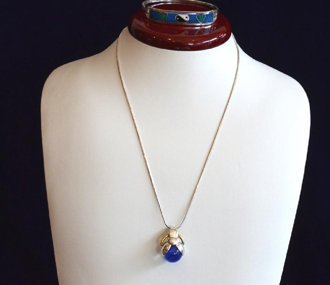 18" Sterling Necklace & Mexican Silver Bracelet (1 of 3)