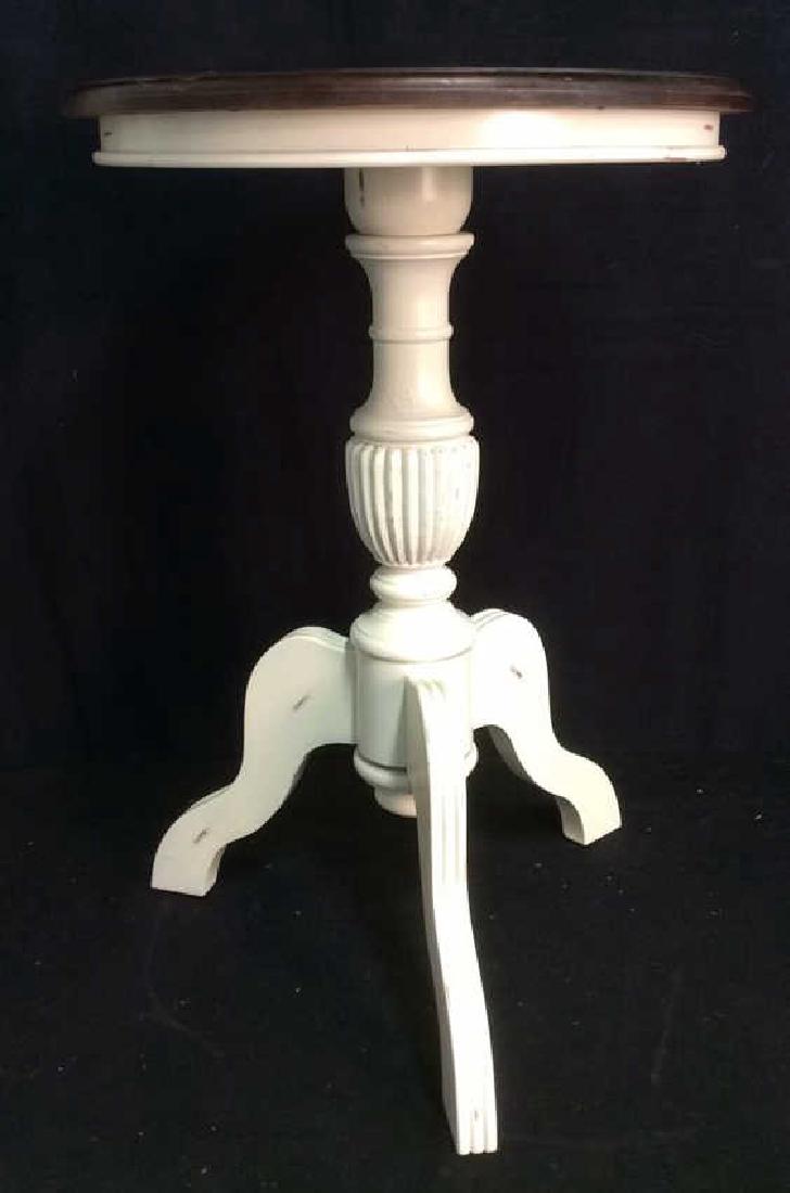 Vintage Round Wooden Painted End Table (1 of 10)