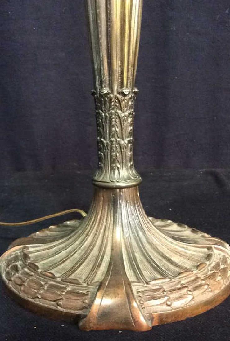 Tiffany Style Slag Glass Ornate Copper Lamp (1 of 10)