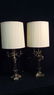 Pair Victorian Candelabra Style Metal Table Lamps