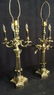 Pair Victorian Candelabra Style Metal Table Lamps - 8