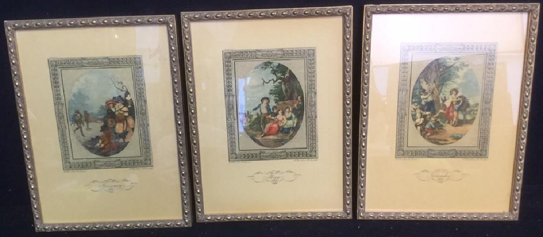 Group Lot of 3 Framed Vintage Prints (1 of 10)