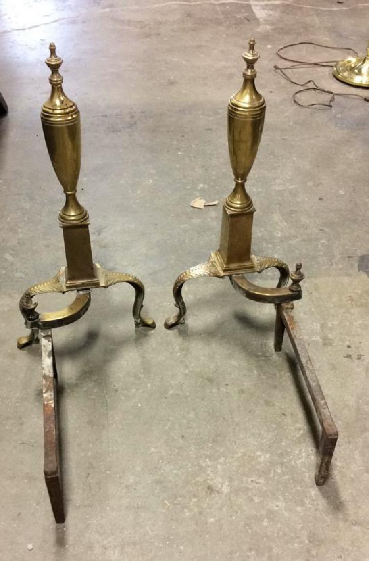 Pair Vintage Brass Andirons (1 of 10)