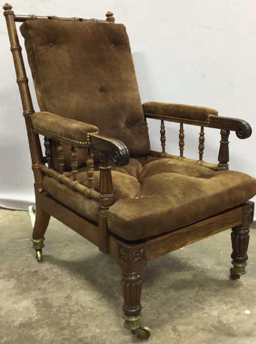 Antique English Library Chair on Casters (1 of 10)
