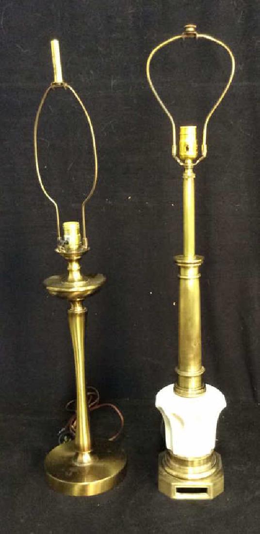 2 Candlestick Style Table Lamps Brass & Brass Tone (1 of 10)