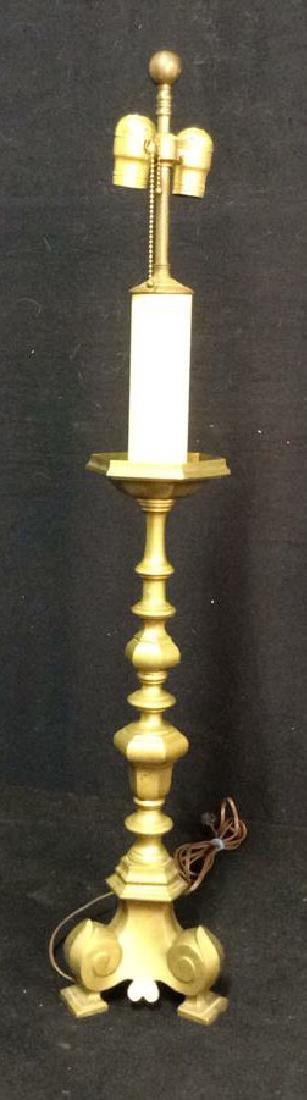 Brass Vintage Double Socket Candlestick Style Lamp (1 of 10)