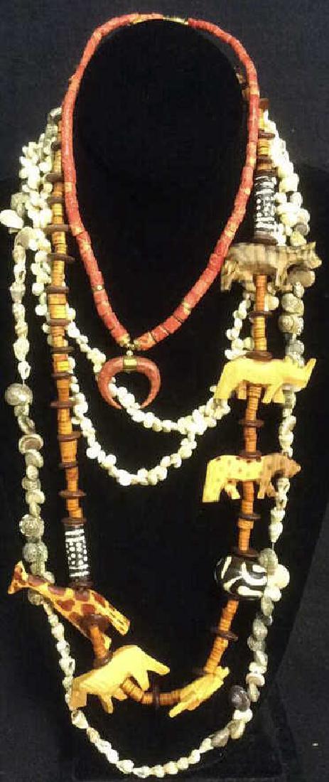 Group of Shell, Wood, Carved, Bead Necklaces (1 of 10)