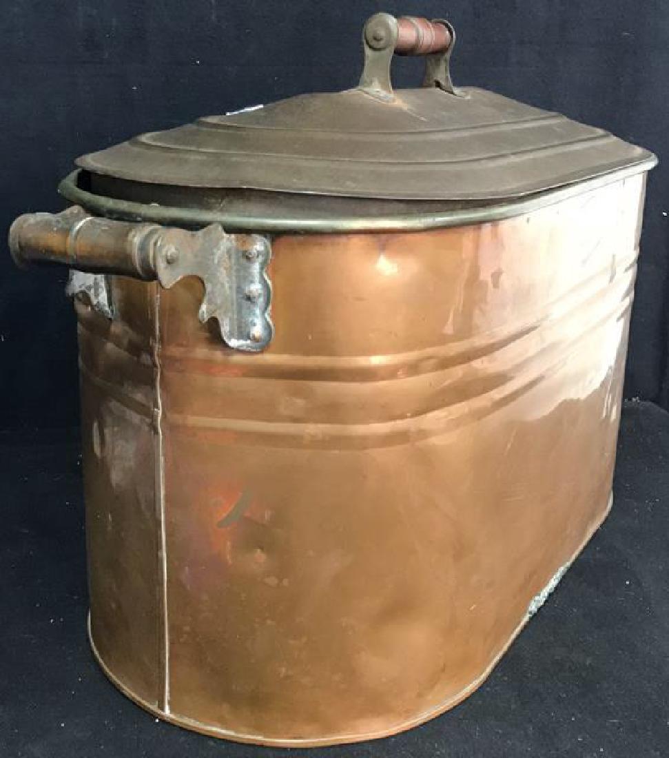 Antique Copper Lidded Storage Bin (1 of 8)